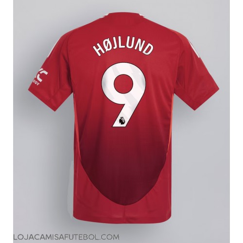 Camisa de Futebol Manchester United Rasmus Hojlund #9 Equipamento Principal 2024-25 Manga Curta